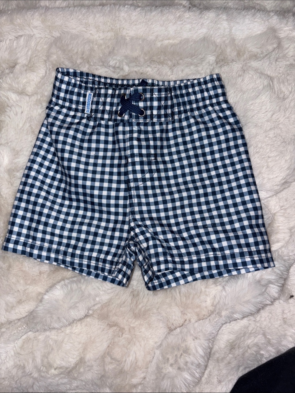 Children's Navy Gingham Pull-On Shorts